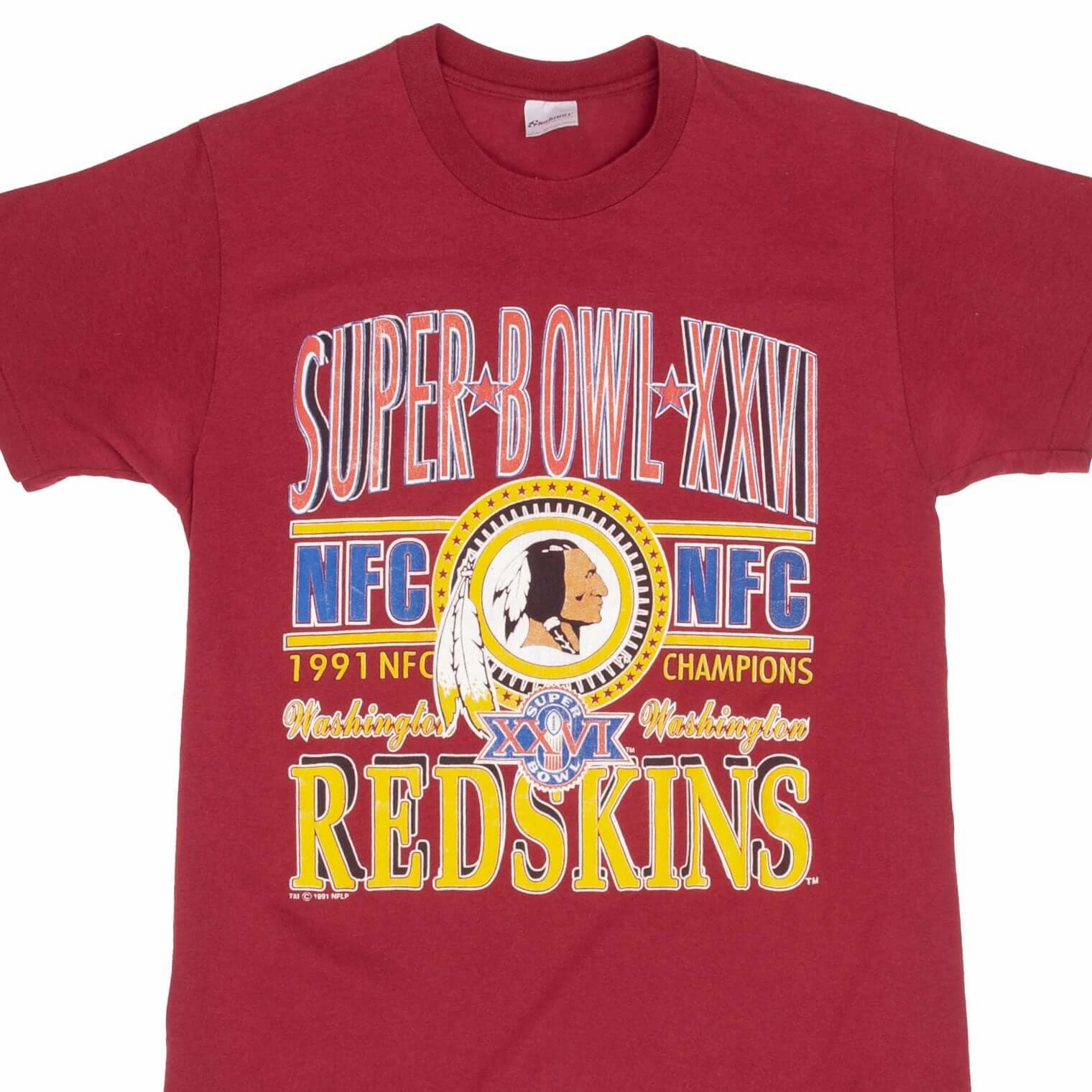Bold Look VINTAGE NFL WASHINGTON REDSKINS SUPER BOWL 1991 TEE SHIRT MEDIUM MADE IN USA