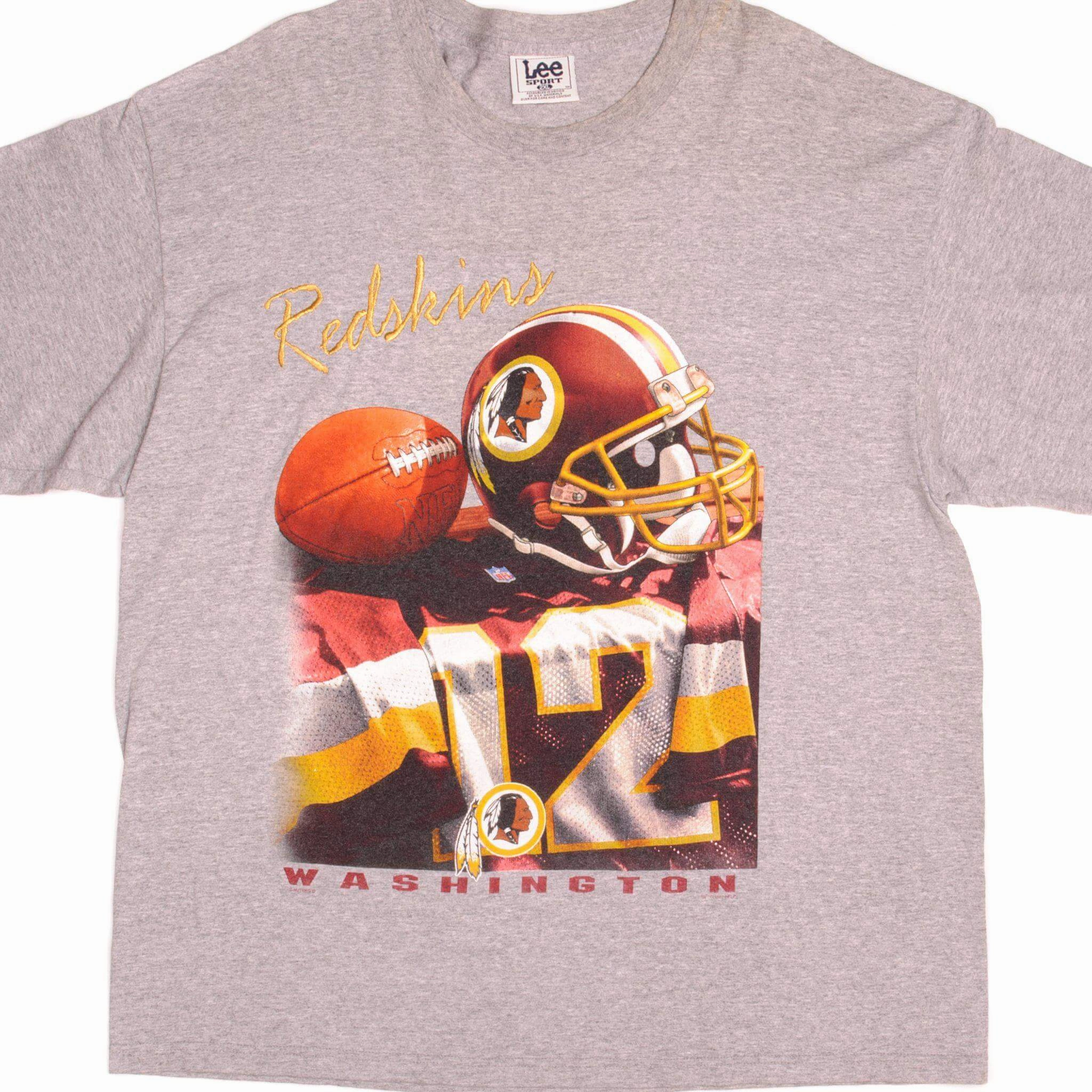 VINTAGE NFL WASHINGTON REDSKINS TEE SHIRT 1990s SIZE 2XL Breathable Mesh Panels High Density Knit