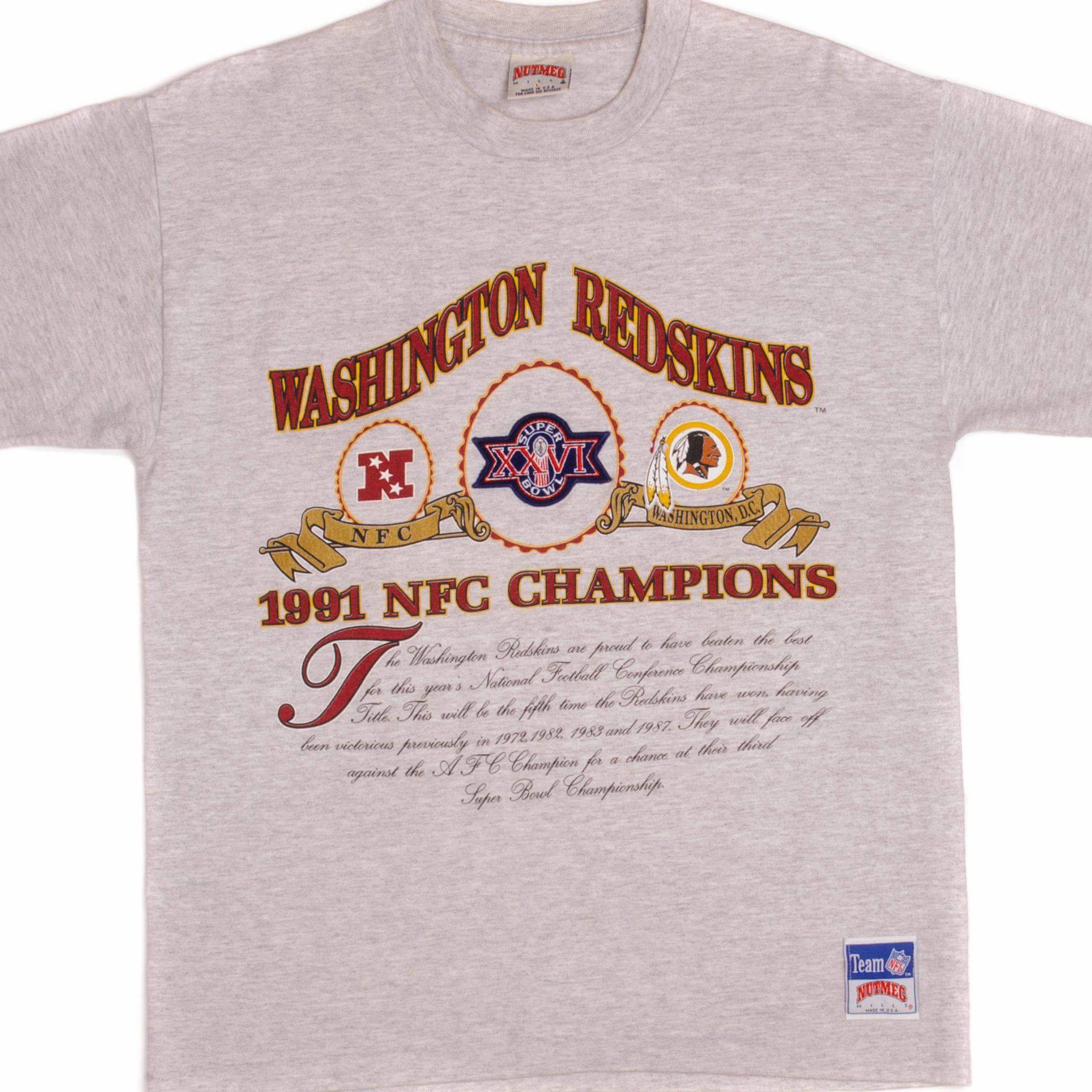 StretchReinforcedArmholes VINTAGE NFL WASHINGTON REDSKINS TEE SHIRT 1991 SIZE LARGE MADE IN USA