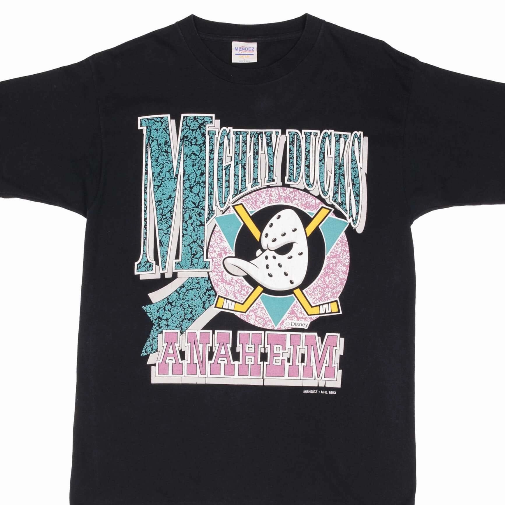 Premium Material QuickDryTechnology VINTAGE NHL ANAHEIM MIGHTY DUCKS DISNEY TEE SHIRT 1993 SIZE MEDIUM MADE IN USA