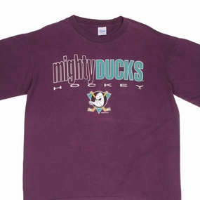 Ethically Sourced Cotton EcoFriendlyDyes VINTAGE NHL ANAHEIM MIGHTY DUCKS TEE SHIRT 1990S SIZE LARGE MADE IN USA
