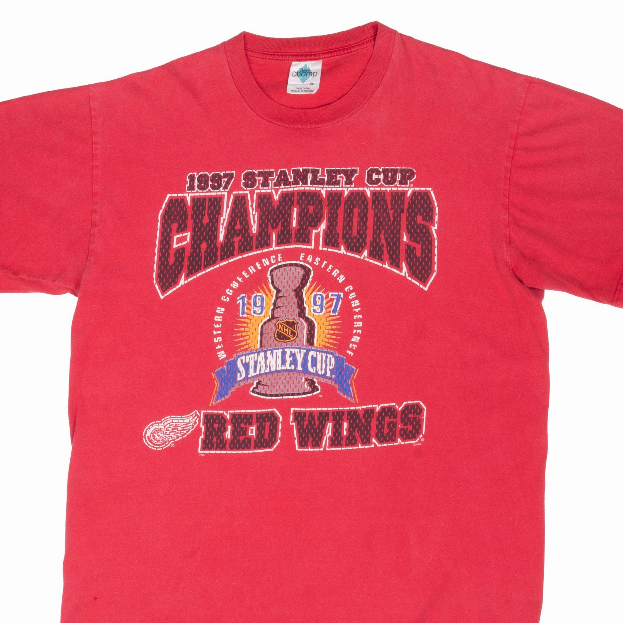 VINTAGE NHL DETROIT RED WINGS STANLEY CUP CHAMPIONS 1997 TEE SHIRT XL Limited Edition
