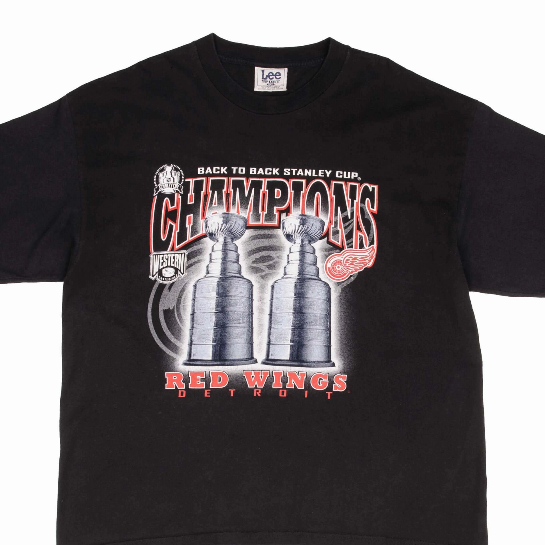 VINTAGE NHL DETROIT RED WINGS STANLEY CUP CHAMPIONS 1998 TEE SHIRT 2XL Light Casual