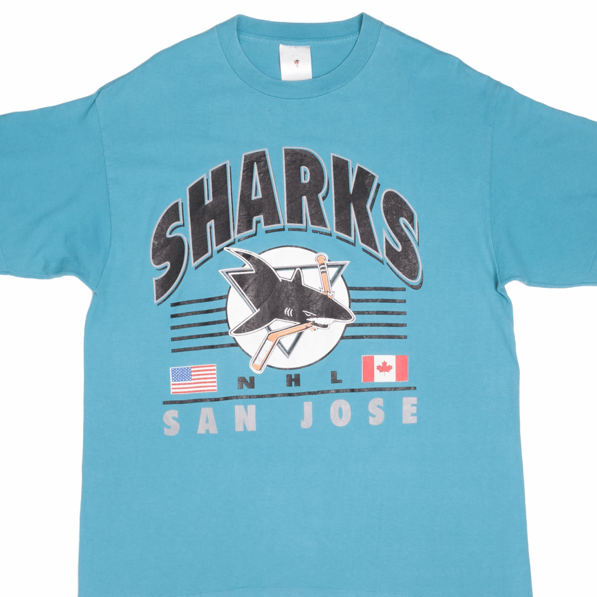 Fresh Comfort Style VINTAGE NHL SAN JOSE SHARKS TEE SHIRT 1990S SIZE XL MADE IN USA