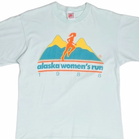 Collared VINTAGE NIKE ALASKA WOMEN'S RUN 1988 TEE SHIRT SIZE SMALL MADE IN USA