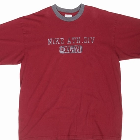 VINTAGE NIKE ATHLETICS BURGUNDY TEE SHIRT 2000S LARGE MADE IN USA Perfect Design Hypoallergenic Fibers