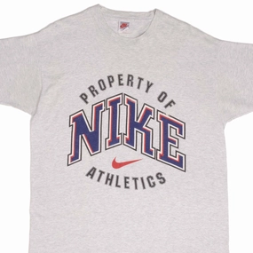 VINTAGE NIKE ATHLETICS EARLY 1990S TEE SHIRT SIZE LARGE MADE IN USA RibbedNeckBanding