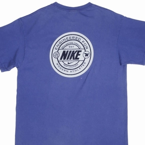 VINTAGE NIKE BACK PRINT BLUE TEE SHIRT LATE 1990S LARGE MADE IN USA Simple and Chic budget-friendly