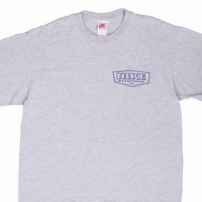 VINTAGE NIKE BASKETBALL GREY TEE SHIRT LATE 1980S LARGE MADE IN USA Comfy Choice Temperature Regulating Fabric