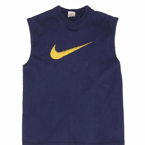 ComfortFirst Modern Simplicity VINTAGE NIKE BIG SWOOSH BLUE TANK TOP TEE SHIRT 1990S SIZE XL MADE IN USA