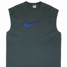 certified VINTAGE NIKE BIG SWOOSH GREEN TANK TOP TEE SHIRT 1990S SIZE XL MADE IN USA