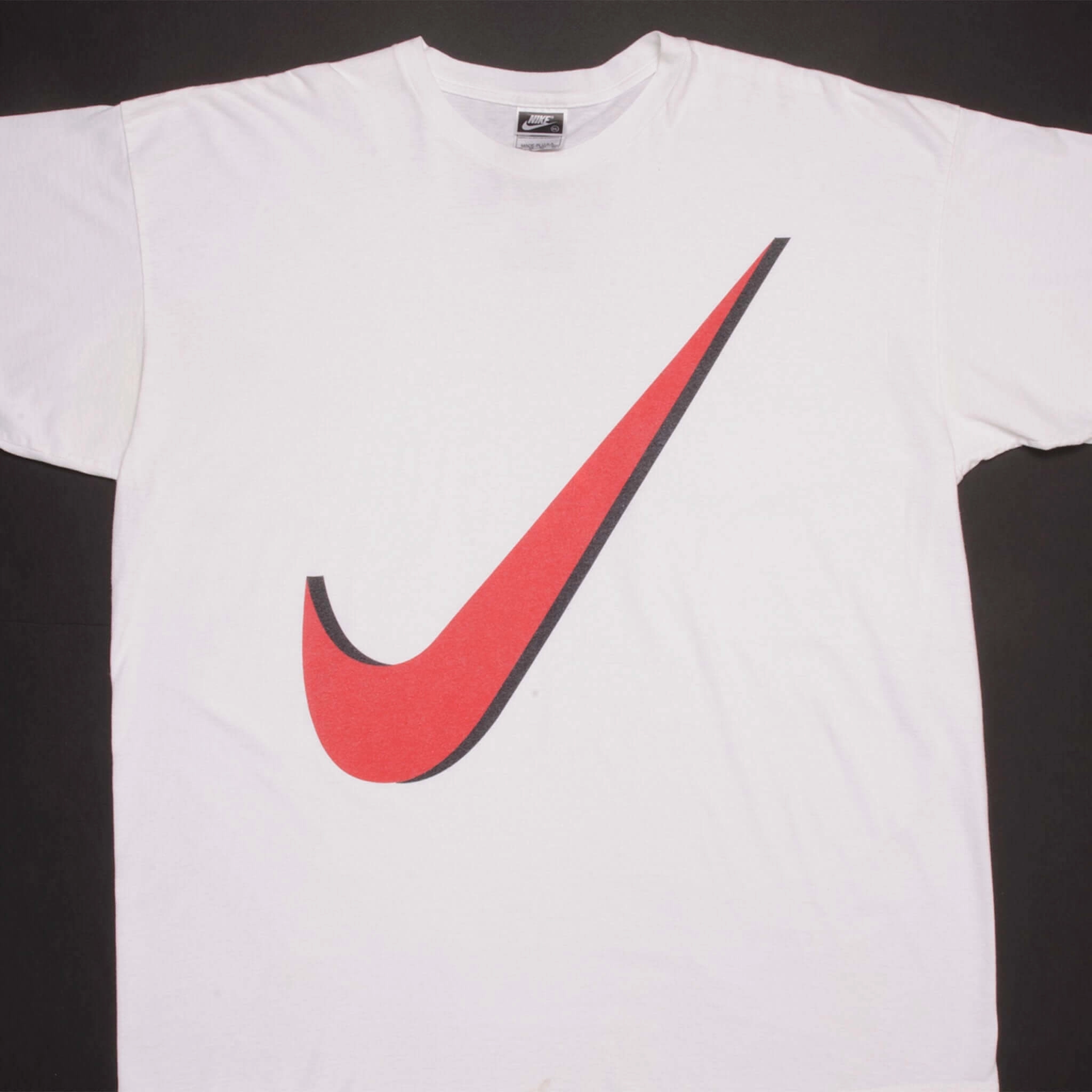 Anti Bacterial Treatment VINTAGE NIKE BIG SWOOSH TEE SHIRT 90S SIZE 2XL MADE IN USA