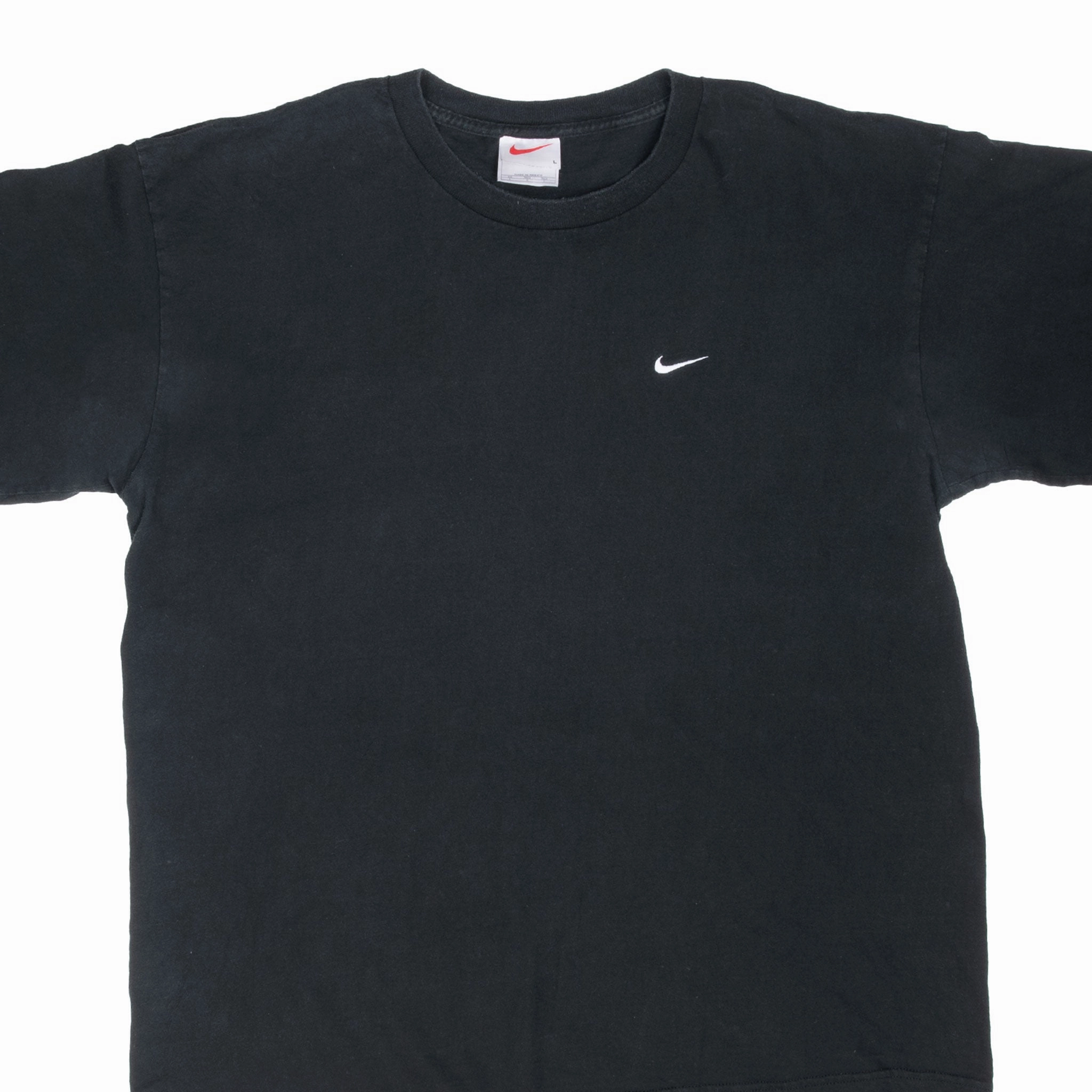 VINTAGE NIKE BLACK CLASSIC SWOOSH TEE SHIRT 1990S LARGE Cozy Touch