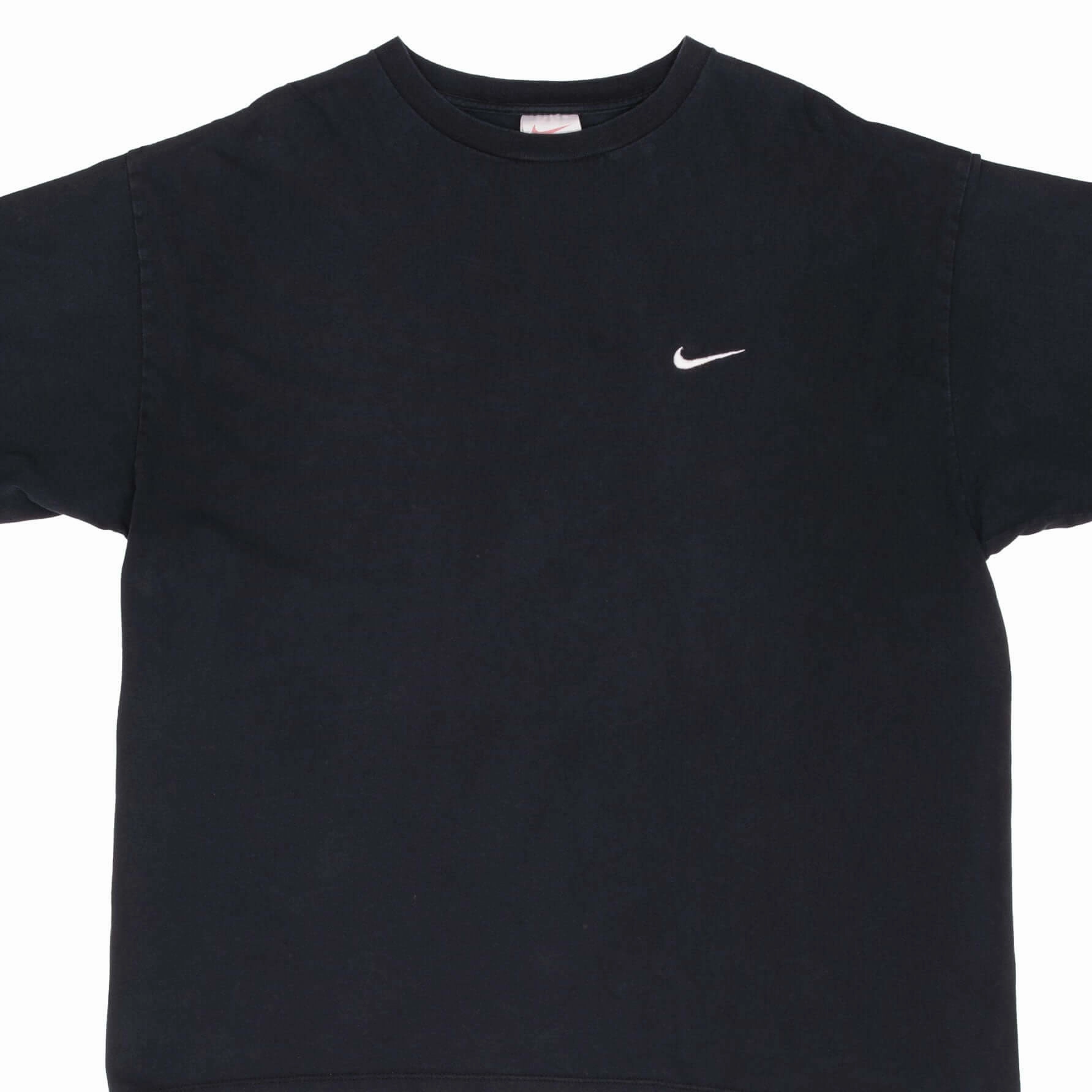 Lightweight Shirt DoubleLayeredCollar VINTAGE NIKE BLACK CLASSIC SWOOSH TEE SHIRT 1990S SIZE XL MADE IN USA