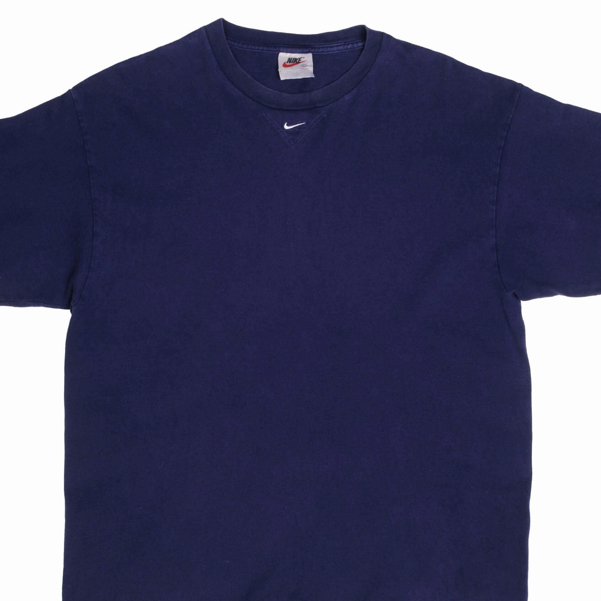 Light Casual Wear VINTAGE NIKE CENTER SWOOSH BLUE TEE SHIRT LATE 1990S LARGE MADE IN USA