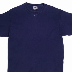 Light Casual Wear VINTAGE NIKE CENTER SWOOSH BLUE TEE SHIRT LATE 1990S LARGE MADE IN USA