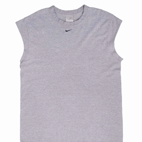 Casual Vibe Wear Comfortable Shape VINTAGE NIKE CENTER SWOOSH GREY TANK TOP TEE SHIRT 2000S MEDIUM