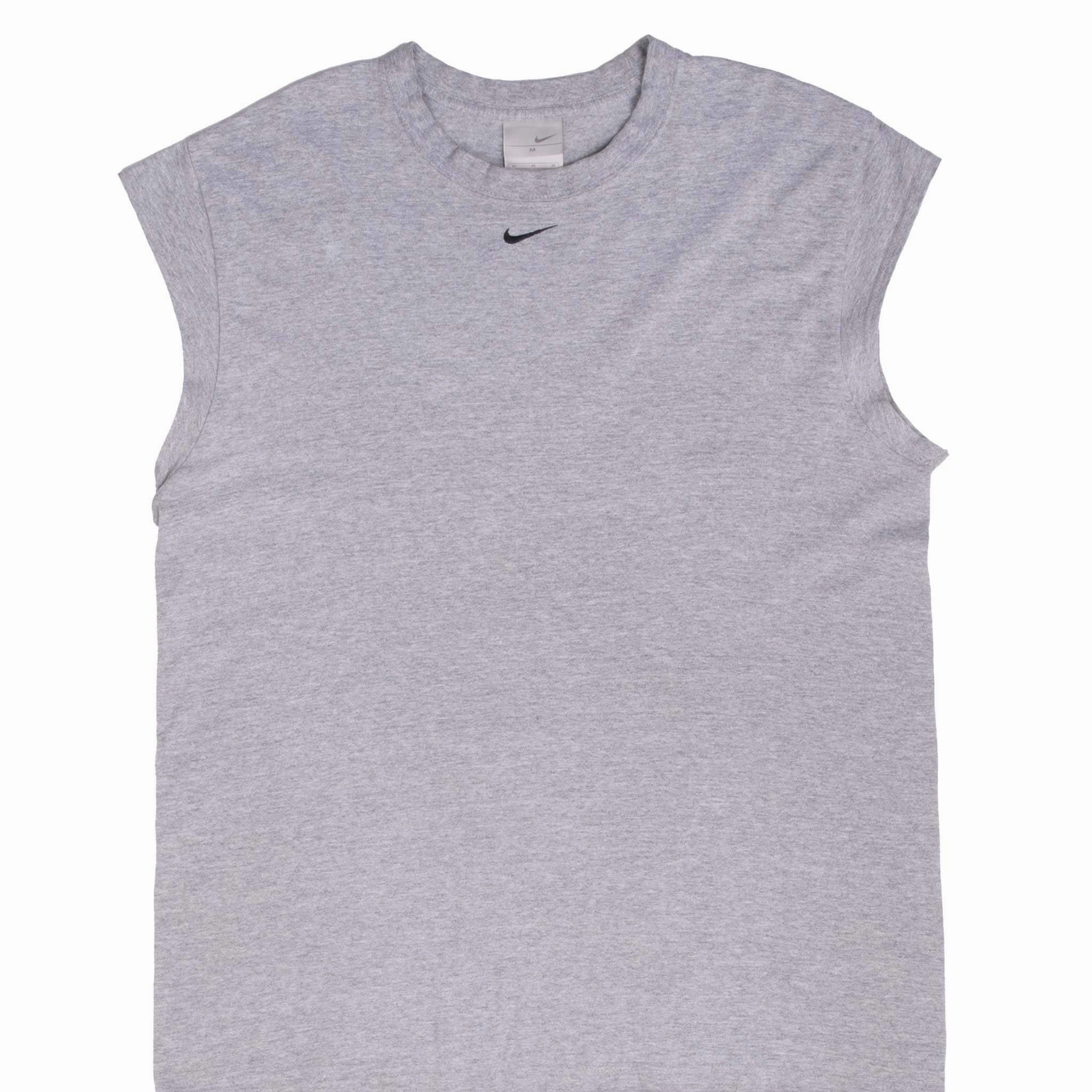 Casual Vibe Wear Comfortable Shape VINTAGE NIKE CENTER SWOOSH GREY TANK TOP TEE SHIRT 2000S MEDIUM