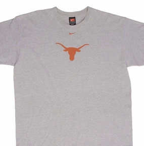 VINTAGE NIKE CENTER SWOOSH NCAA TEXAS LONGHORNS TEE SHIRT 1990S SIZE XL Printed uniqueness Slim Fit Cut