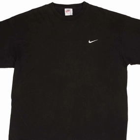 VINTAGE NIKE CLASSIC SWOOSH BLACK TEE SHIRT 1990S SIZE 2XL MADE IN USA Urban Smart