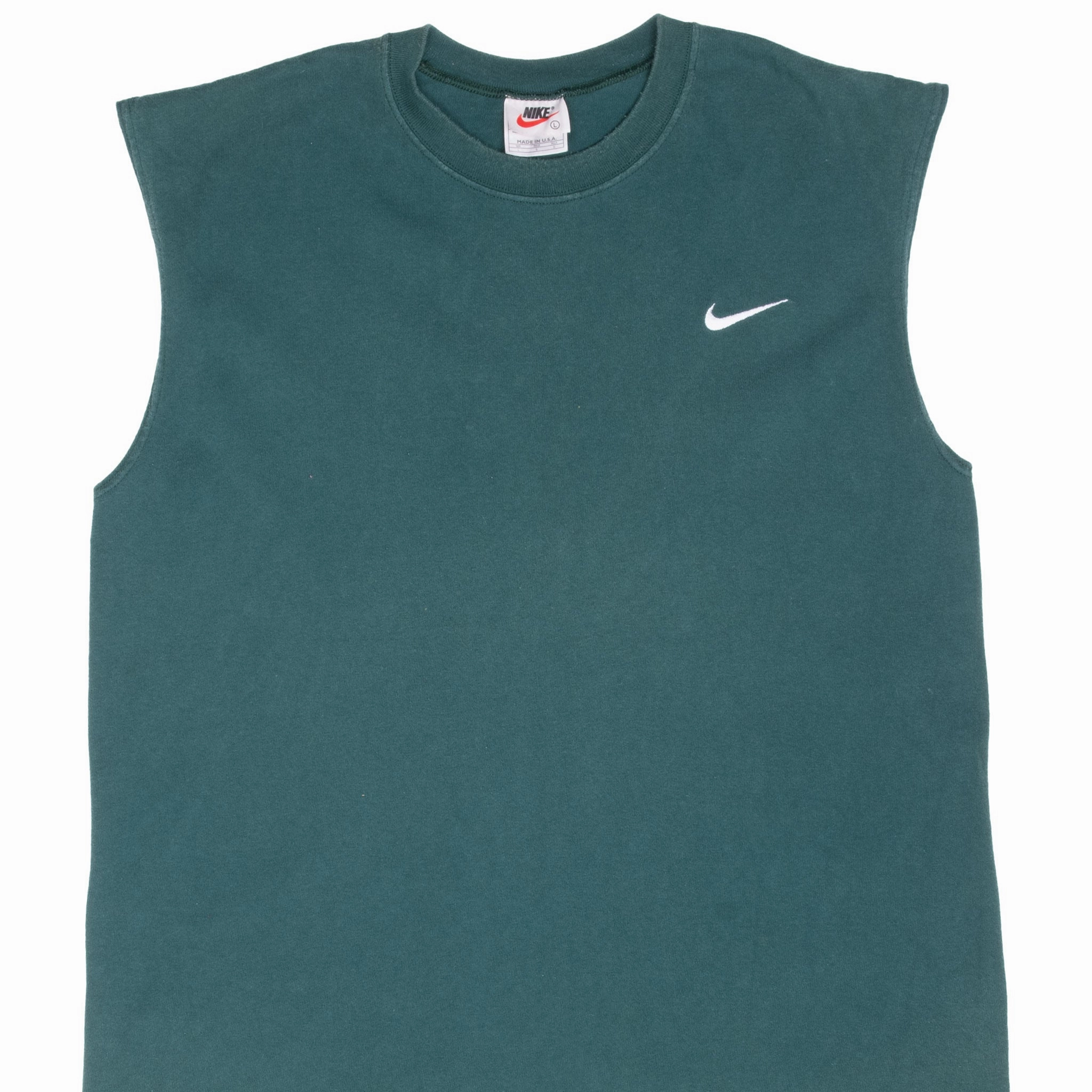Anti-pilling VINTAGE NIKE CLASSIC SWOOSH GREEN TANK TOP TEE SHIRT 1990S LARGE MADE IN USA