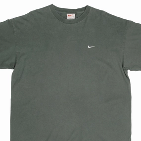 Roomy Fit VINTAGE NIKE CLASSIC SWOOSH GREEN TEE SHIRT LATE 1990S XL