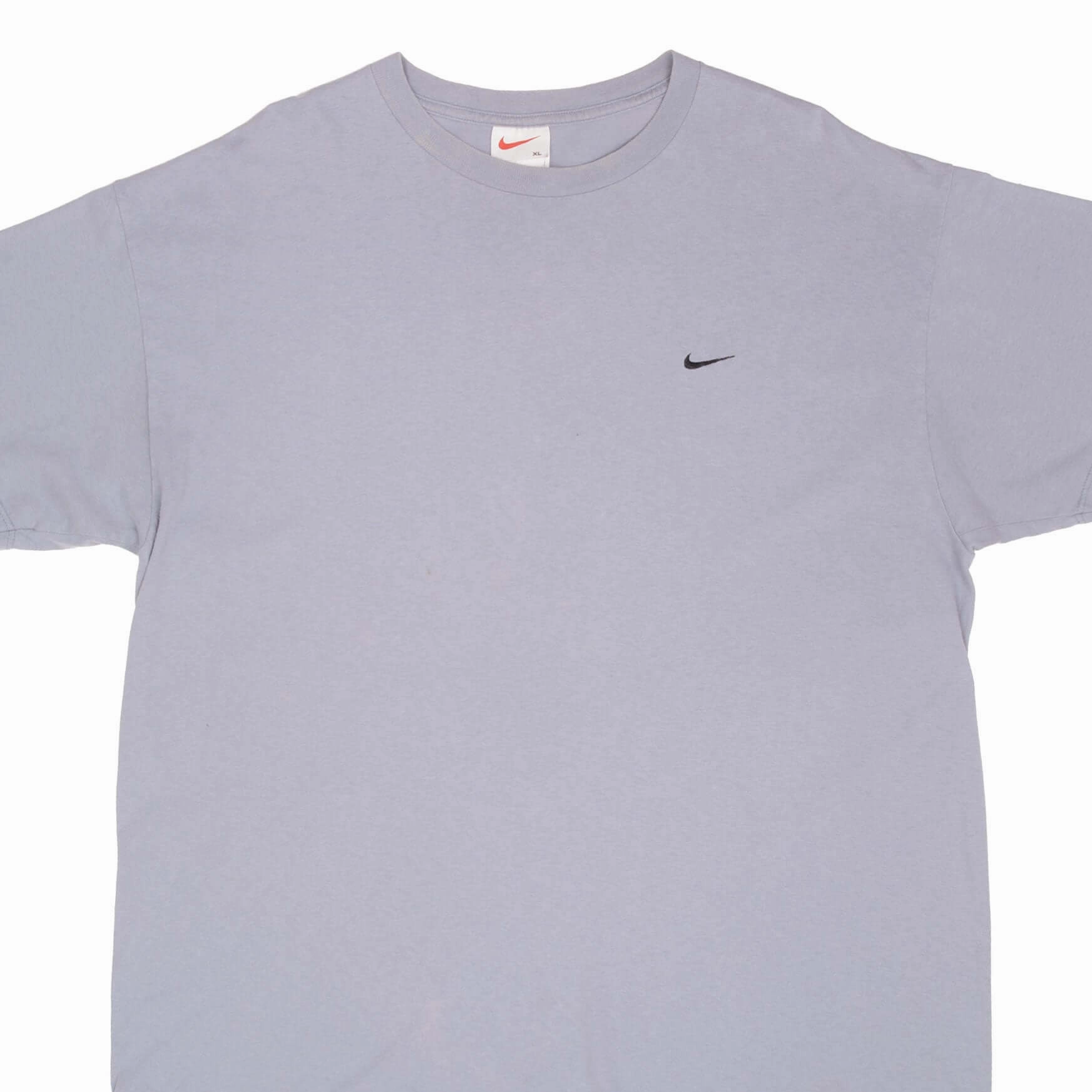 Biodegradable Options VINTAGE NIKE CLASSIC SWOOSH GREY BLUE TEE SHIRT 1990S SIZE XL MADE IN USA