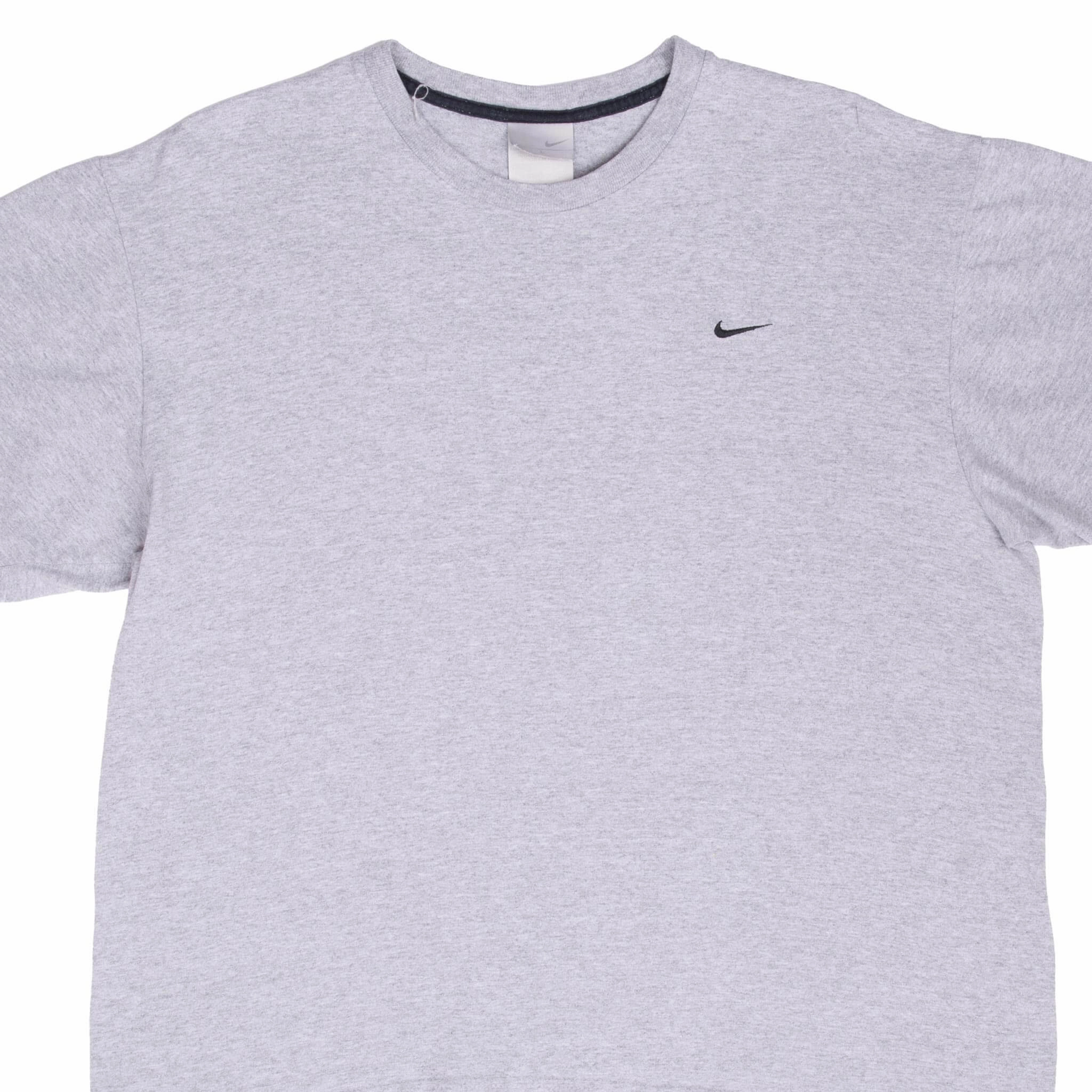 VINTAGE NIKE CLASSIC SWOOSH GREY TEE SHIRT 2000S SIZE LARGE Cozy Wearable