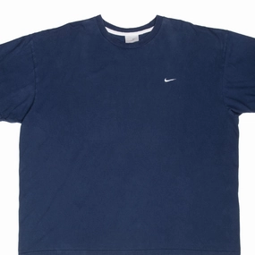 VINTAGE NIKE CLASSIC SWOOSH NAVY BLUE TEE SHIRT 2000S 2XL Weekend Style Trend