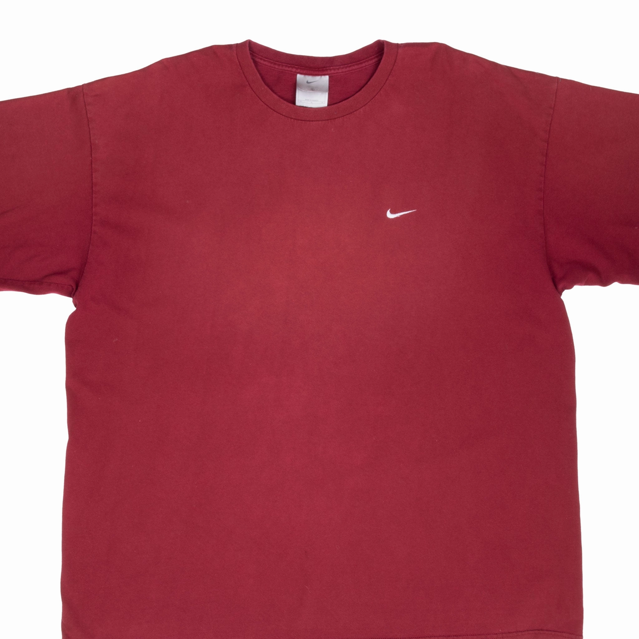Relaxed Comfort Wear VINTAGE NIKE CLASSIC SWOOSH RED BURGUNDY TEE SHIRT 2000S XL