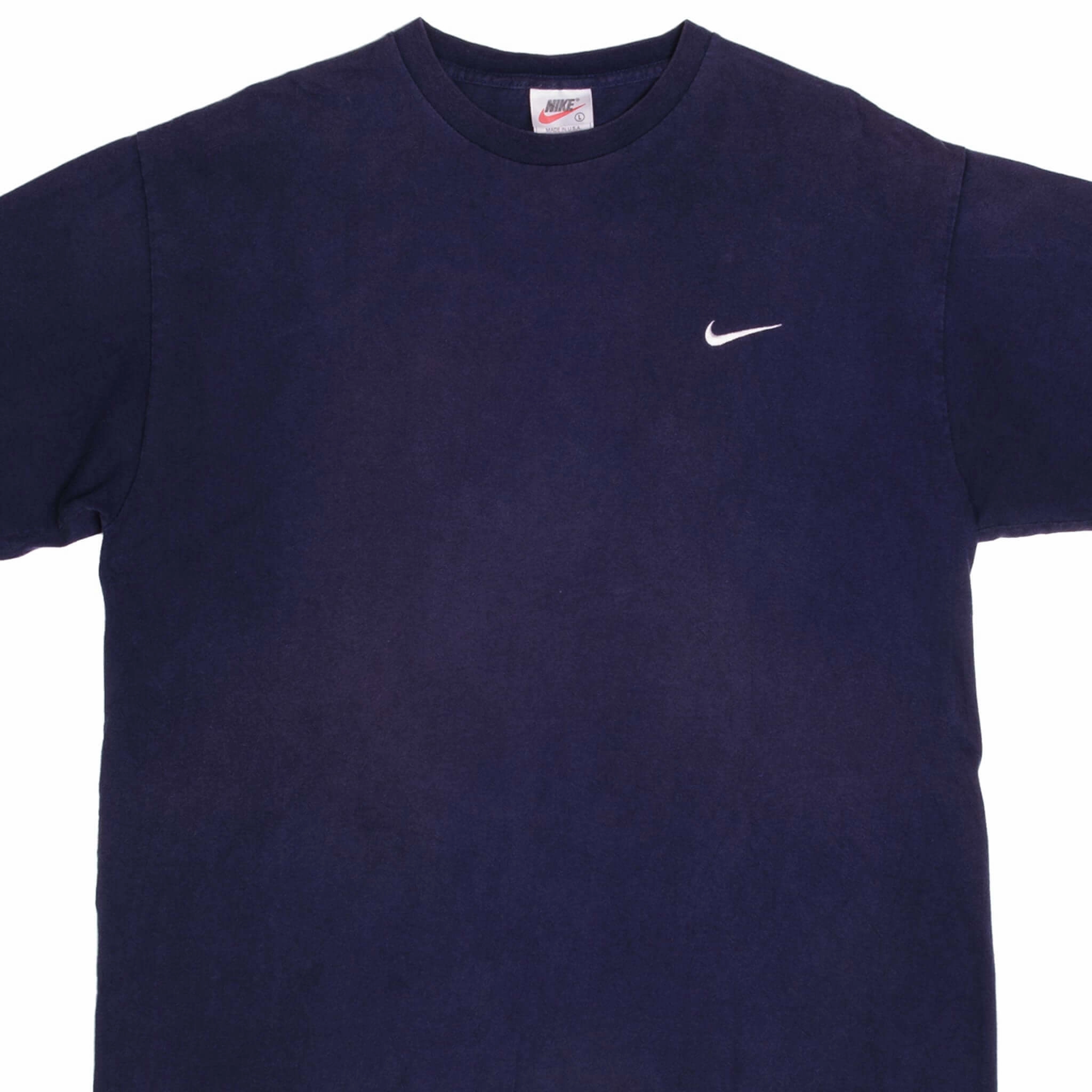 VINTAGE NIKE CLASSIC SWOOSH TEE SHIRT 1990S LARGE MADE IN USA DropShoulderDesign Feminine Touch