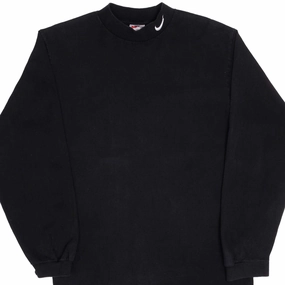 Striped modernity Fun Prints VINTAGE NIKE LONG SLEEVE TURTLE NECK BLACK TEE SHIRT 1990S MEDIUM MADE IN USA