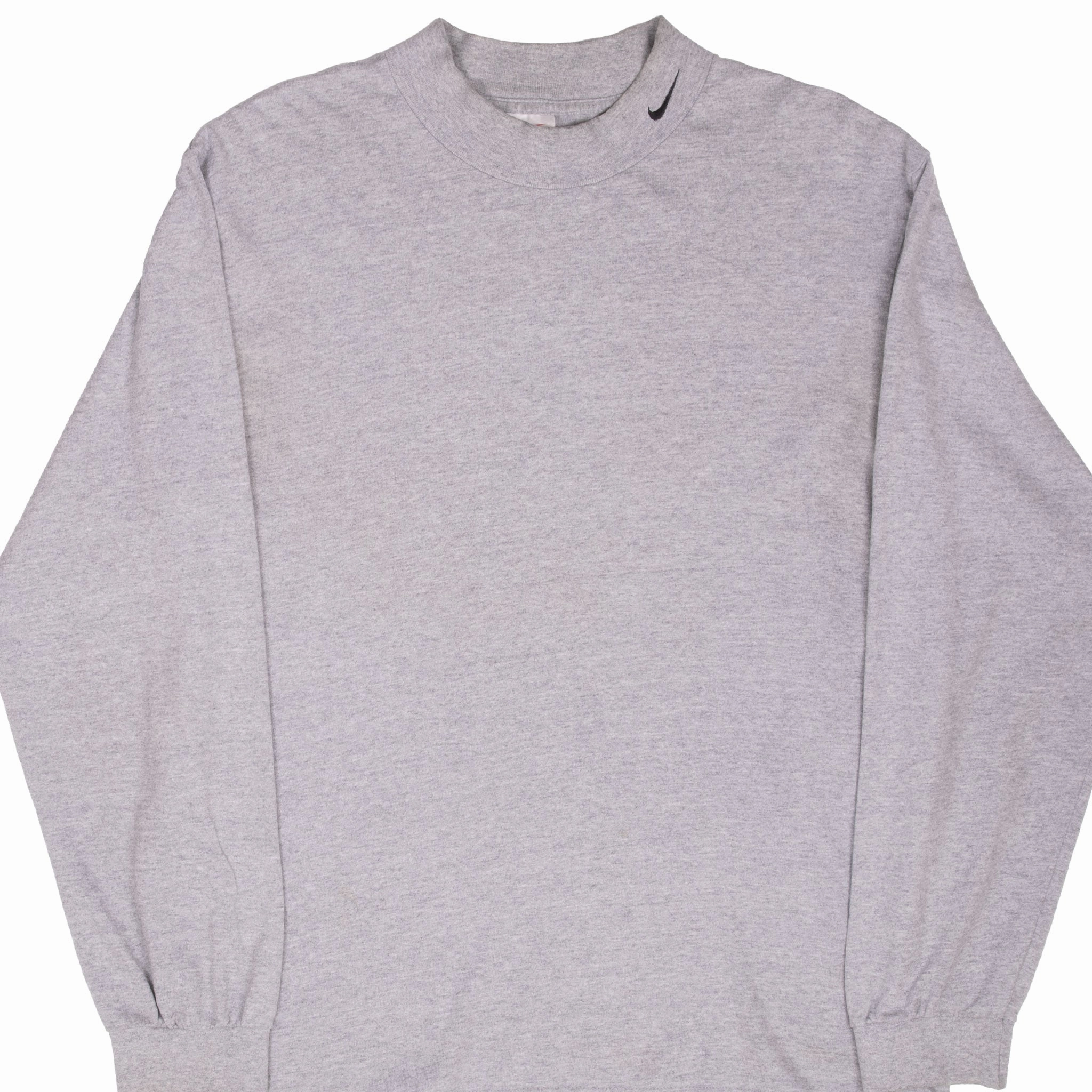 Relaxed Waistband VINTAGE NIKE LONG SLEEVE TURTLE NECK GREY TEE SHIRT 1990S MEDIUM