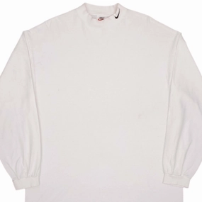 Anti Pilling Treatment Minimal Comfort Wear VINTAGE NIKE LONG SLEEVE TURTLE NECK WHITE TEE SHIRT 1990S SIZE XL