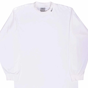 Casual Vibe Casual Wearable VINTAGE NIKE LONG SLEEVE TURTLE NECK WHITE TEE SHIRT 2000S LARGE