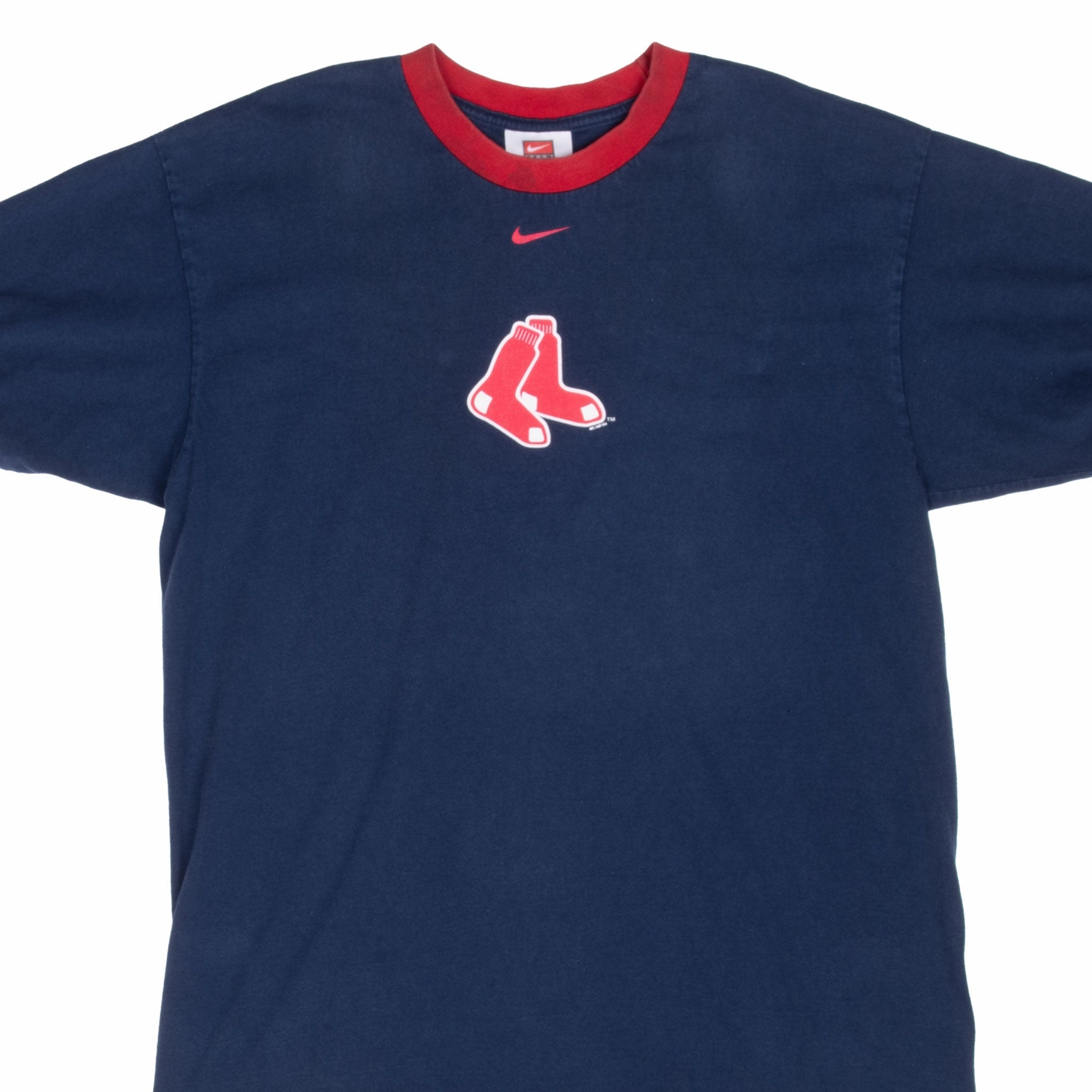 Layer Ready VINTAGE NIKE MLB BOSTON RED SOX CENTER SWOOSH RINGER TEE SHIRT 2006 MEDIUM