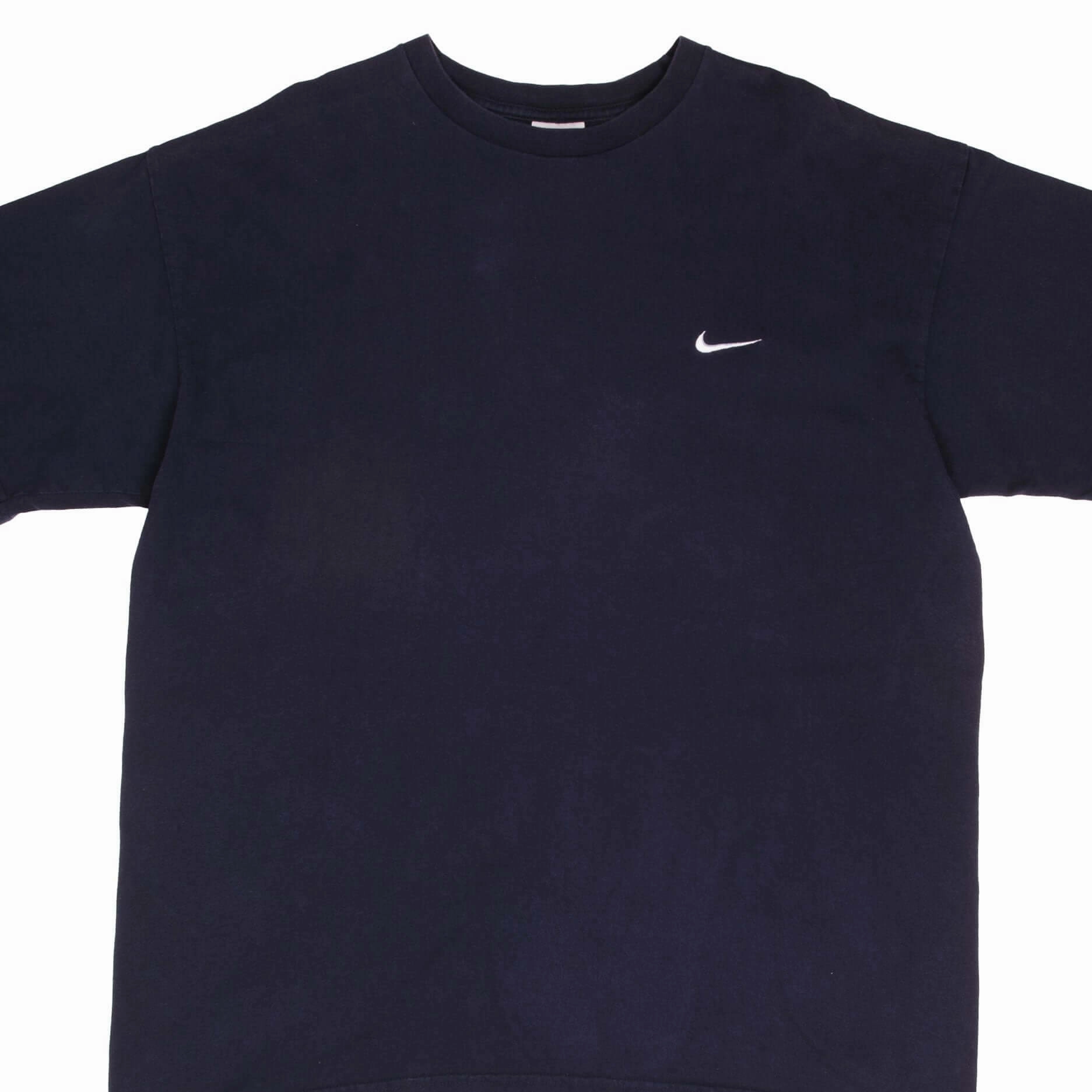 VINTAGE NIKE NAVY CLASSIC SWOOSH TEE SHIRT 1990S SIZE XL Neutral Color AllSeasonWear