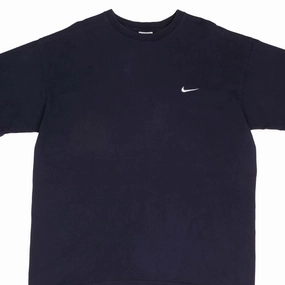 VINTAGE NIKE NAVY CLASSIC SWOOSH TEE SHIRT 1990S SIZE XL Neutral Color AllSeasonWear