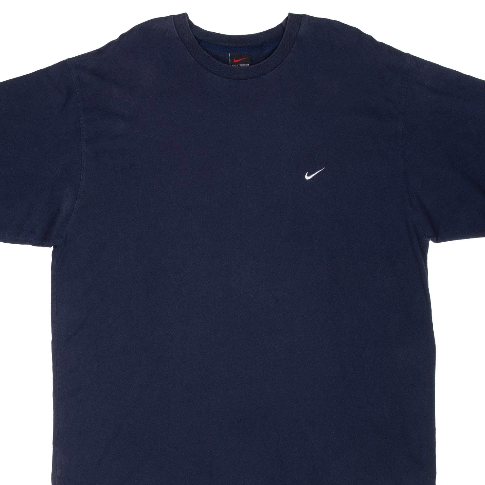 VINTAGE NIKE NAVY CLASSIC SWOOSH TEE SHIRT 1990S SIZE XL Comfortable Casual
