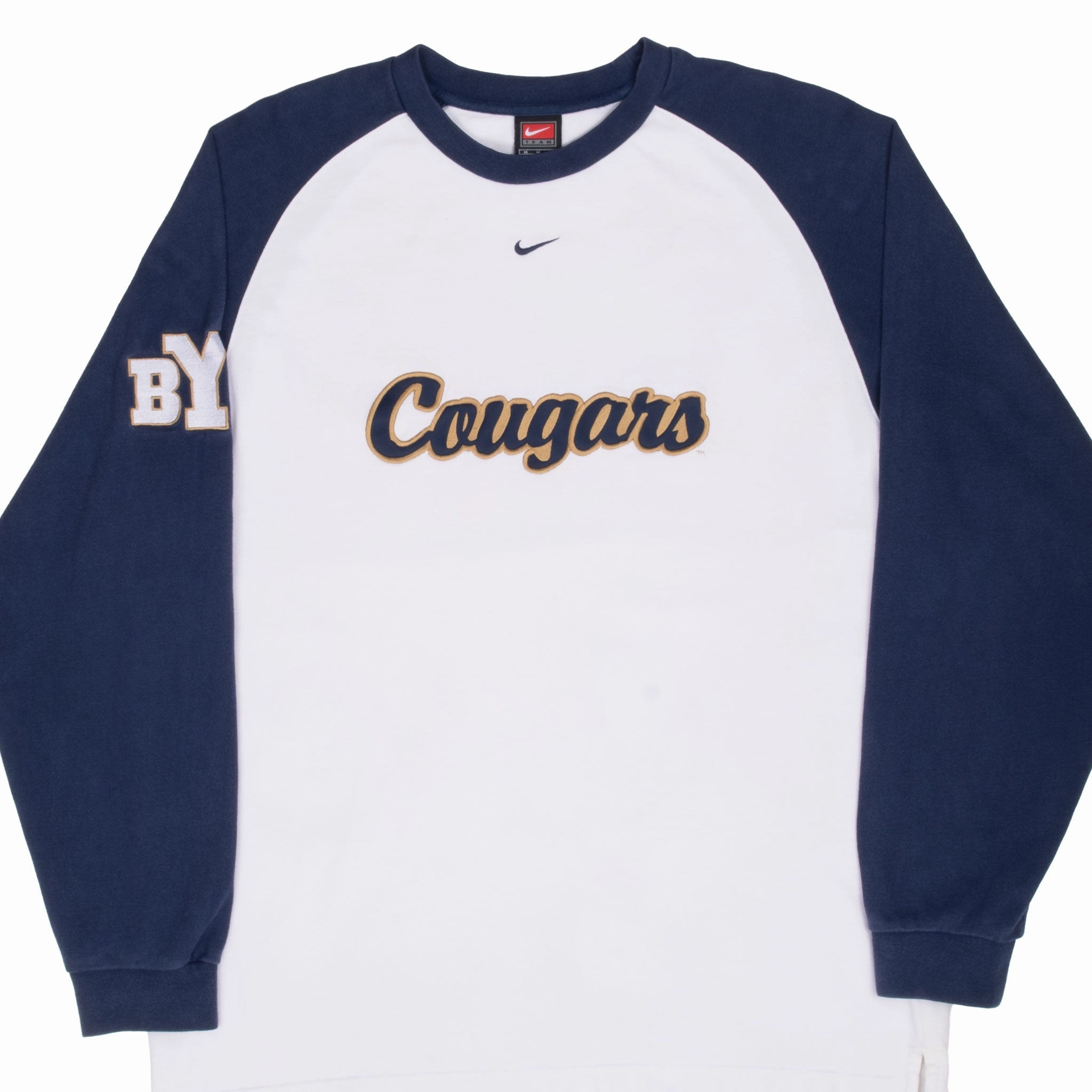 VINTAGE NIKE NCAA BYU BRIGHAM YOUNG RAGLAN LONG SLEEVE TEE SHIRT 1990S MEDIUM Streetwear attitude