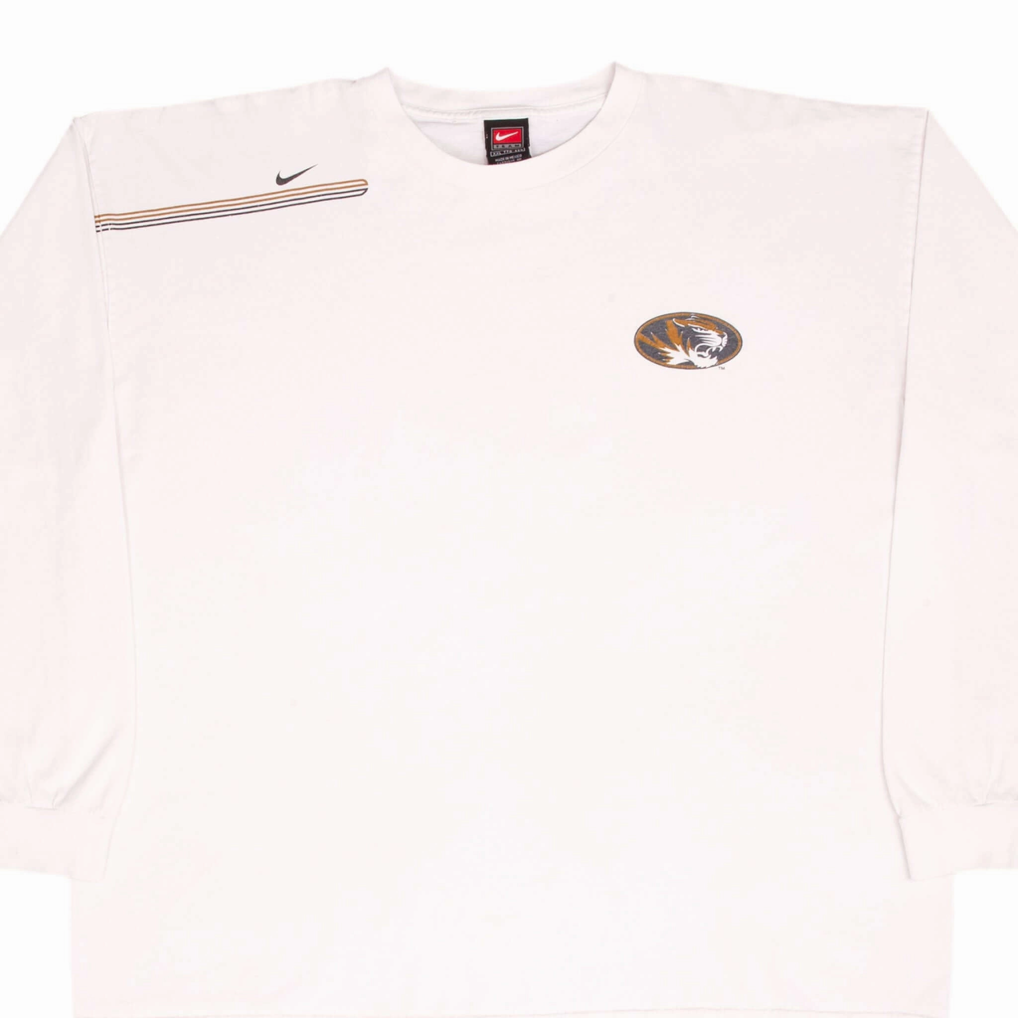 VINTAGE NIKE NCAA MISSOURI TIGERS BASKETBALL LONG SLEEVE TEE SHIRT 2000S 2XL Streetwear Style