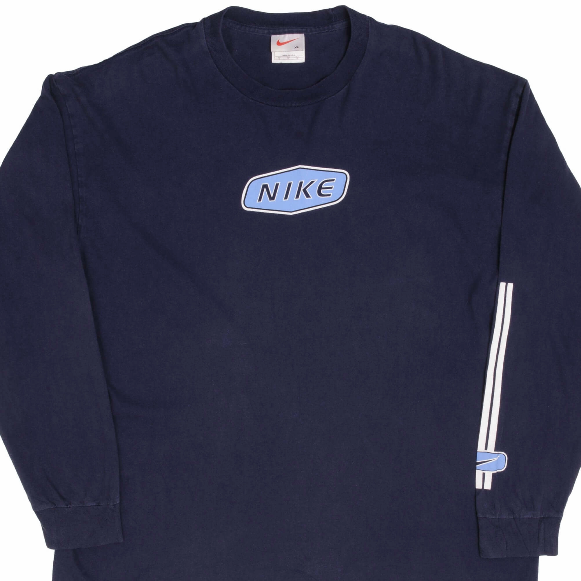 VINTAGE NIKE SPELL OUT LONG SLEEVE TEE SHIRT 1990S SIZE XL MADE IN USA No Fade Technology