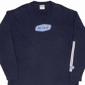 VINTAGE NIKE SPELL OUT LONG SLEEVE TEE SHIRT 1990S SIZE XL MADE IN USA No Fade Technology