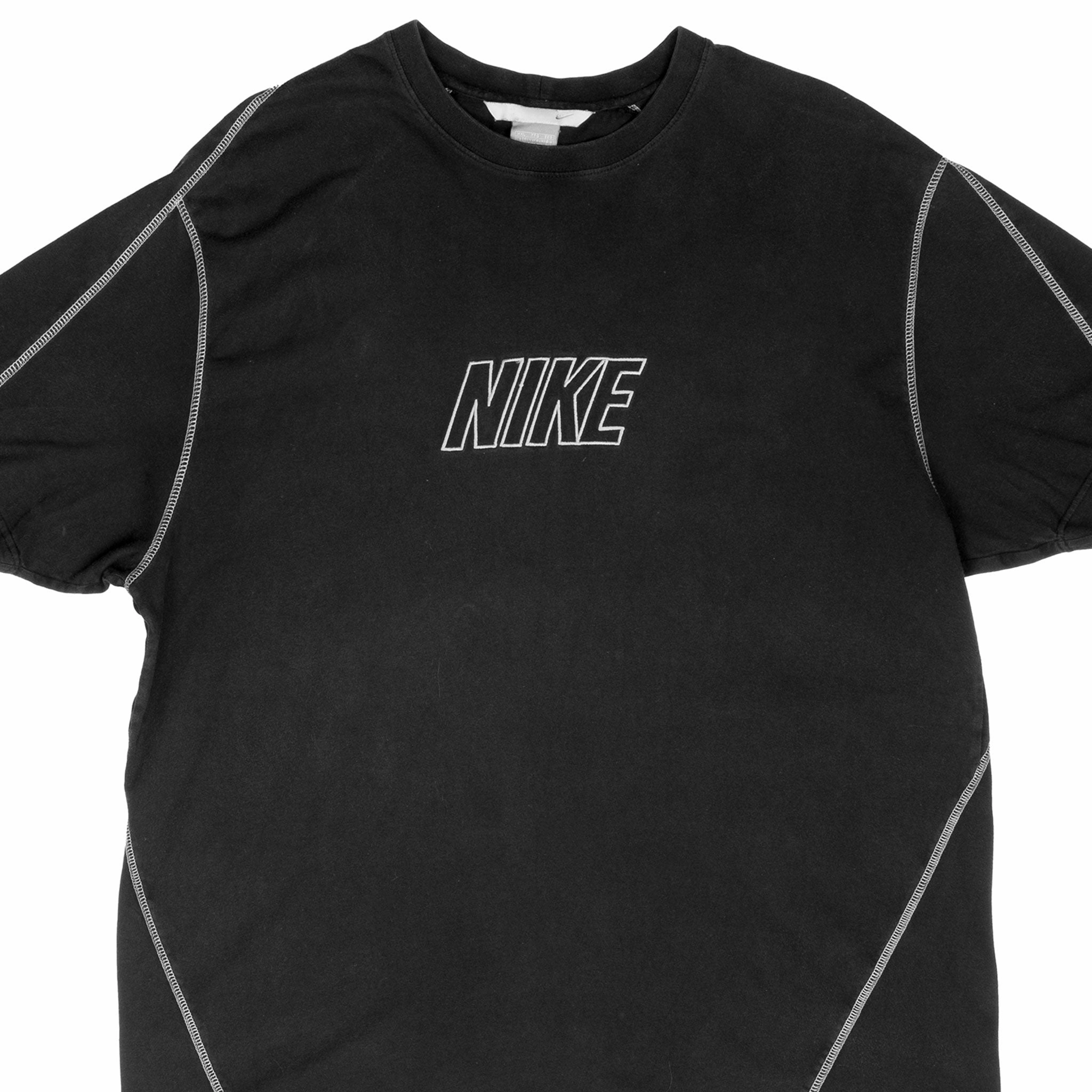 VINTAGE NIKE SPELLOUT BLACK TEE SHIRT 2000S 2XL Performance Comfort