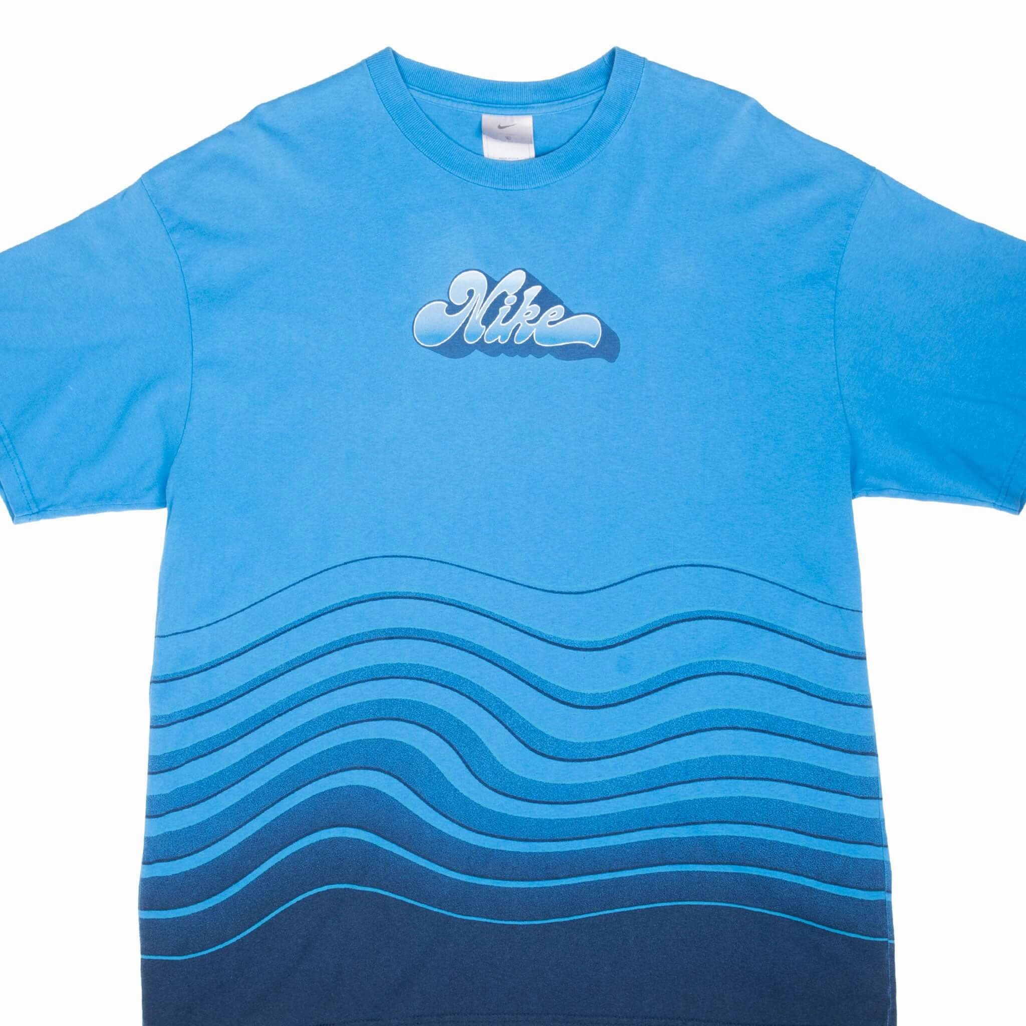 VINTAGE NIKE SPELLOUT BLUE TEE SHIRT 2000S XL MADE IN USA Street Casual