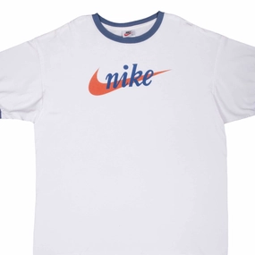 Trendy All-Day Quick Comfort Wear VINTAGE NIKE SPELLOUT WHITE TEE SHIRT 1990S XL MADE IN USA