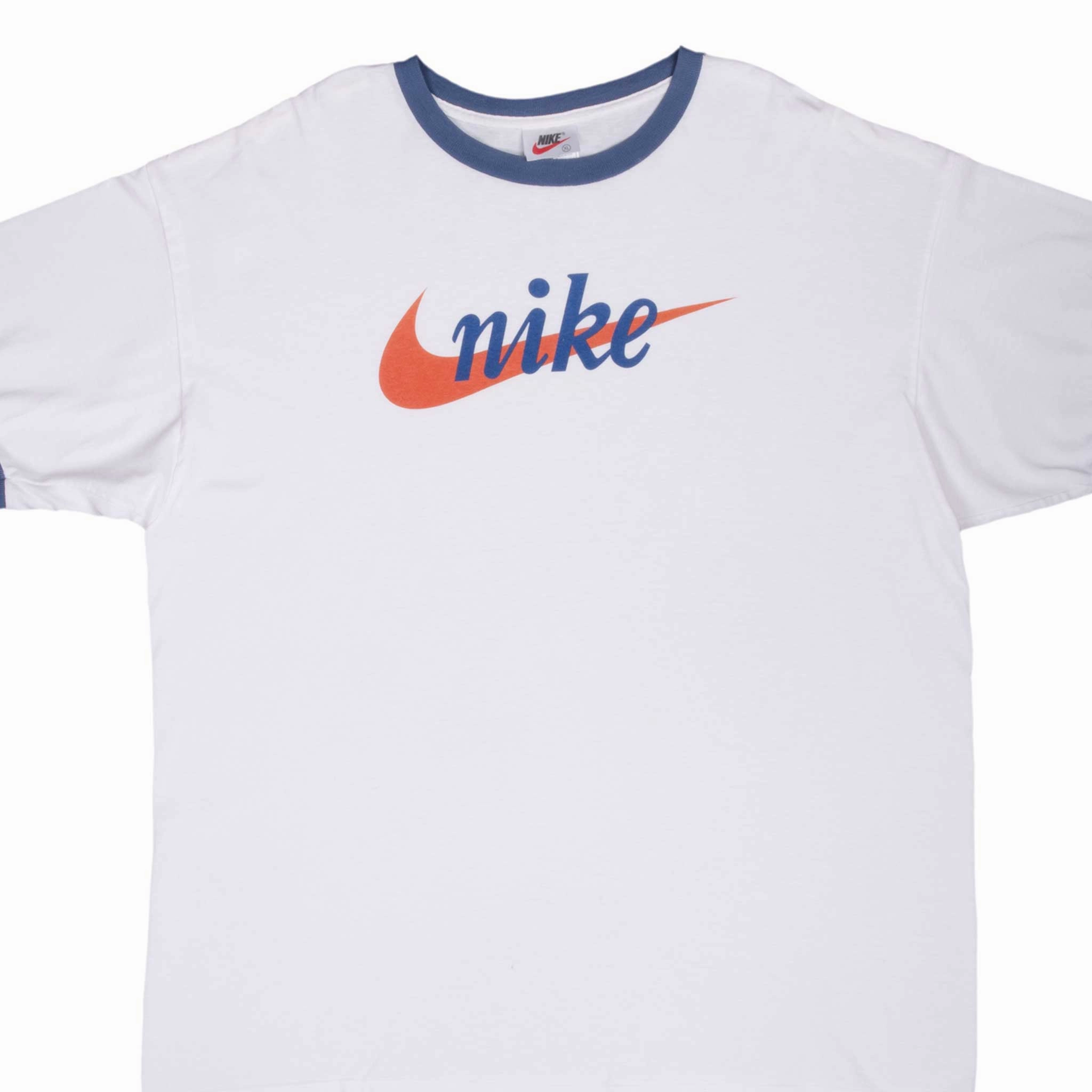 Trendy All-Day Quick Comfort Wear VINTAGE NIKE SPELLOUT WHITE TEE SHIRT 1990S XL MADE IN USA