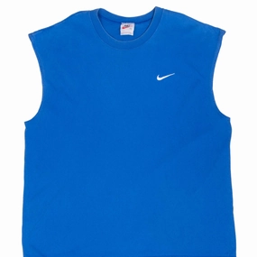 Relaxed Vibe VINTAGE NIKE SWOOSH BLUE TANK TOP TEE SHIRT 1990S XL MADE IN USA
