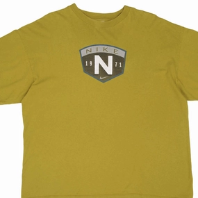Anti-bacterial VINTAGE NIKE SWOOSH EST 1971 GREEN TEE SHIRT 1990S SIZE XL MADE IN USA
