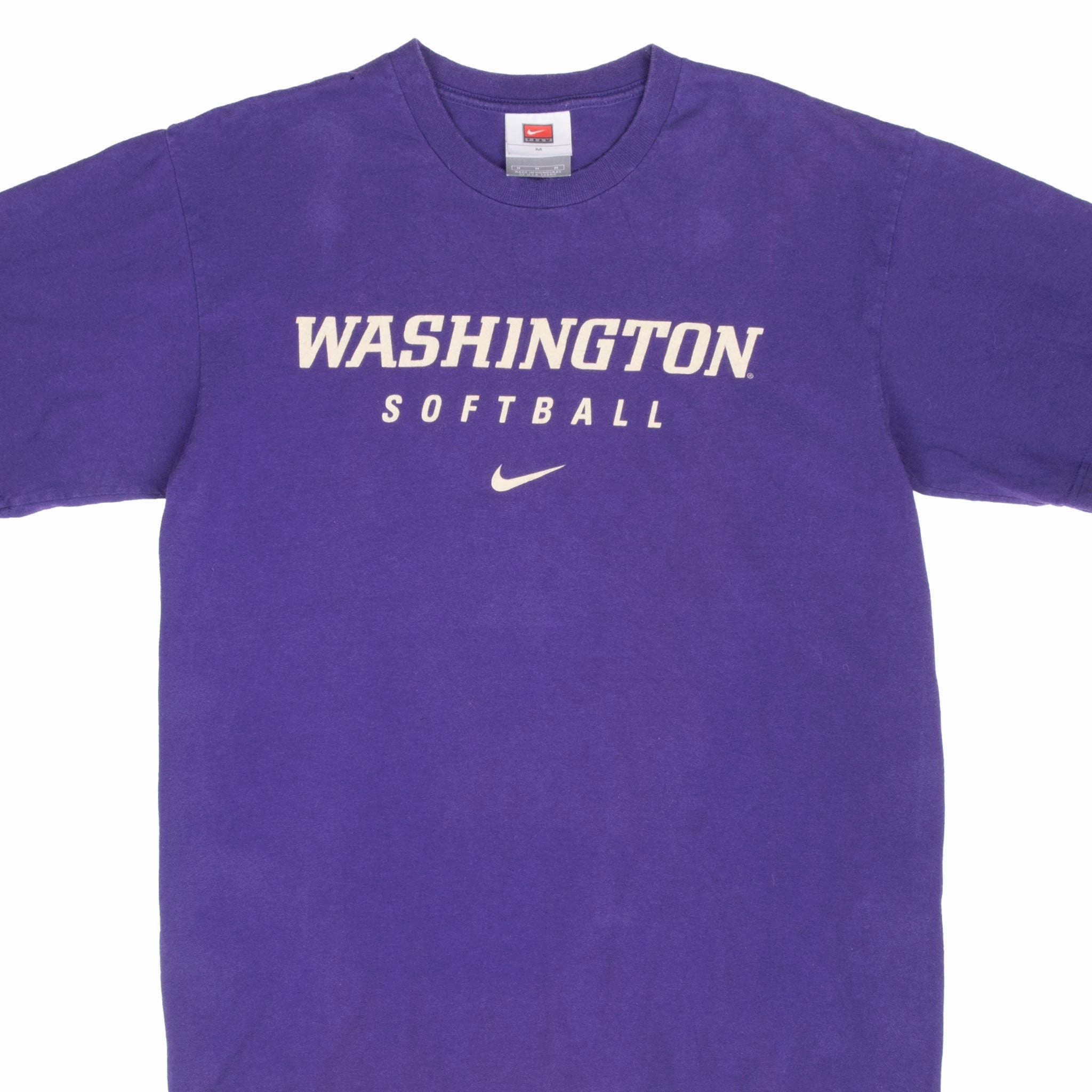 Comfort Fit High Durability Weave VINTAGE NIKE WASHINGTON SOFTBALL PURPLE TEE SHIRT 2000S MEDIUM
